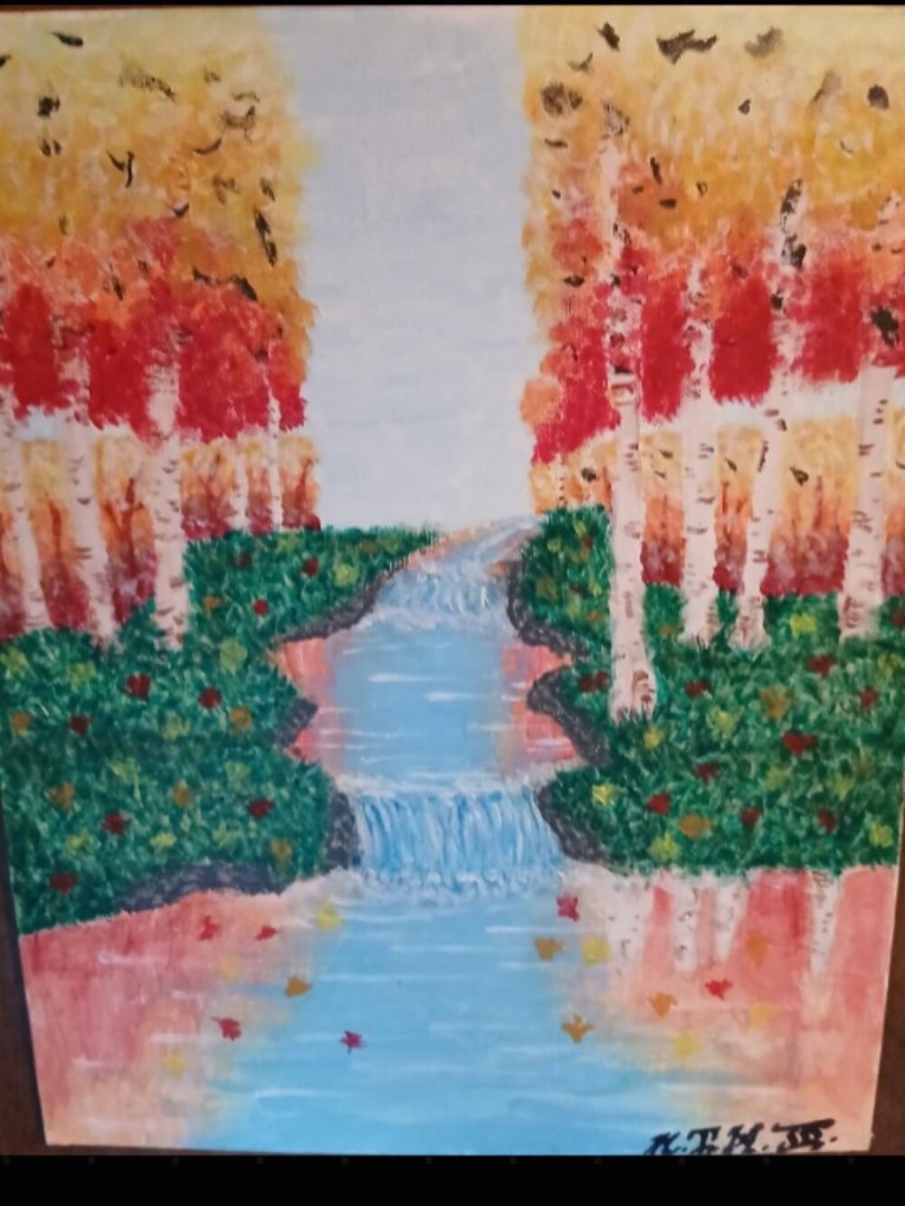 acrylic painting on canvas by The Chef Dr. Heaton. "The Creek"